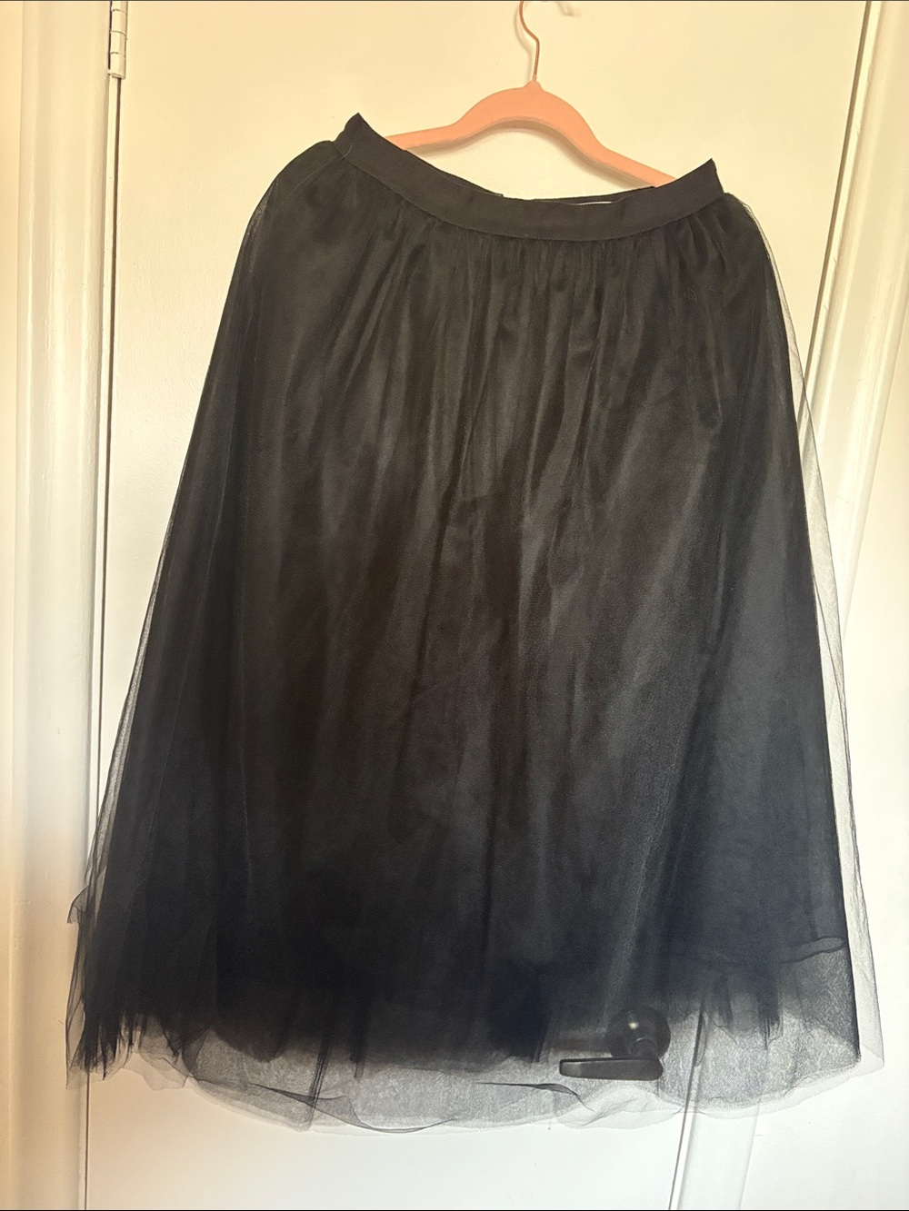 Elizabeth and James Black Tulle Midi Skirt - Women's Layered A-Line